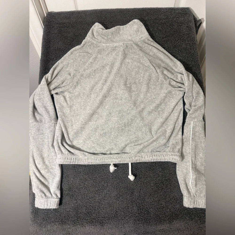 Nike Heather Gray Terry Cloth Zip-Up Jacket- Size XS - Picture 3 of 5